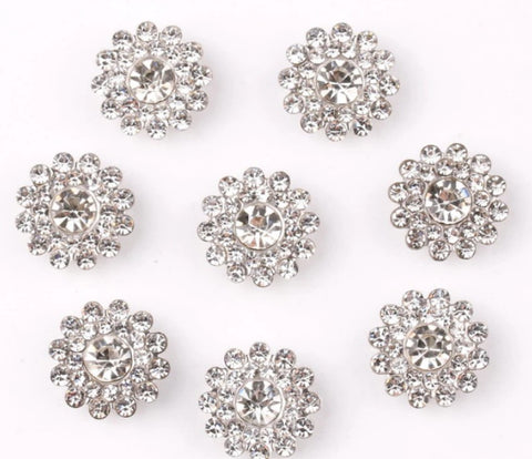  YWNYT 500PCS 12mm Flower Buttons with Rhinestones Sunflower Sew  on Embellishments Flatback Rhinestone Buttons Jewelry Flower Crystal  Accessory for Clothes, Earring and DIY Crafts Wedding Decoration
