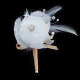 White Feathers Brooch Bouquet