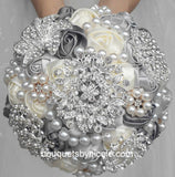 MONE ~ Satin Roses Brooch Bouquet or DIY KIT