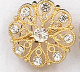 12pcs Gold Rhinestone Brooches Lots BR-220G