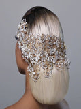 Gold or Silver Bridal Hair Brooch Rhinestone HBR-034