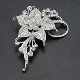 Rose Gold / Silver Brooch Clear Rhinestone Crystal BR-294