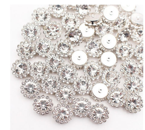 70 Pcs 16mm Rhinestone Embellishments Flatback Buttons Jewelry Flower  Crystal Accessory for Crafts DIY Jewelry Making Wedding Decoration Bridal  Bouquet Halloween Christmas Invitations(Silver)