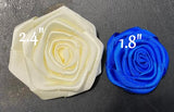 30PCS Satin Rolled Flat Roses FLAT-30