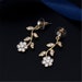 3 Pcs GOLD Jewelry Set Floral Rhinestone (Earrings & Necklace) JS-043