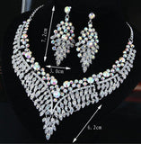 3 Pcs SILVER Crystal Chandelier Jewelry Set JS-002
