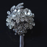 SKY ~ Luxury Brooch Bouquet Matching Boutonniere Lapel Pin