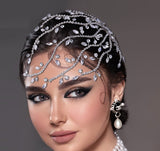 Bridal Hair Brooch Headband Rhinestone Silver or Gold HR-481