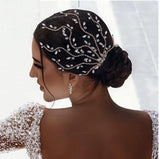 Bridal Hair Brooch Headband Rhinestone Silver or Gold HR-481