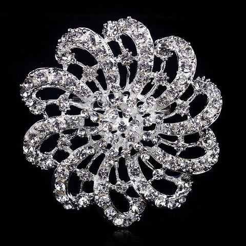 Rhinestone Flower Brooch BR-699