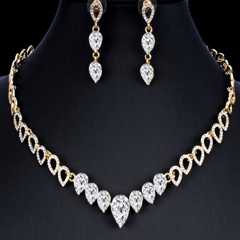 Bridal Prom Gold Jewelry Set JEW-AL45