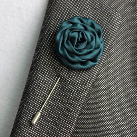 Fabric Flower Boutonniere, Lapel Pin Formal Wear Wedding Prom BOUT