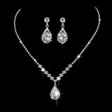 3pcs SILVER~GOLD Jewelry Set l Rhinestone Earrings l Necklace l Bracelet l Prom l Wedding JS-001
