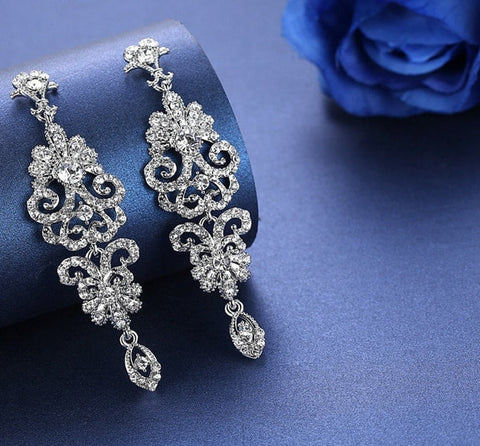 Bridal Marquise Rhinestone Earrings JS-001