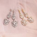 Flower Luxury Rhinestone Earrings (Gold or Silver) JS-046