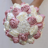 BM-011 ~ Satin Roses Budget Brooch Bouquet or DIY KIT