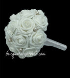 PEARL - Real Touch Foam Roses Brooch Bouquet