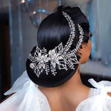 Bridal Hair Brooch Rhinestone Silver or Gold HP-0004