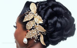 Bridal Hair Brooch Rhinestone Silver or Gold HP-00056