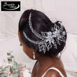 Bridal Hair Brooch Rhinestone Silver or Gold HP-0004