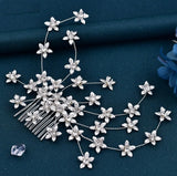 Bridal Hair Brooch Rhinestone Silver or Gold HP-00078