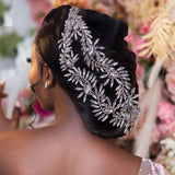 Bridal Hair Brooch Rhinestone Silver or Gold HP-00079