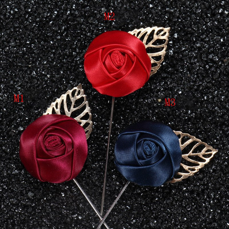 Fabric Flower Boutonniere, Lapel Pin Formal Wear Wedding Prom BOUT- 00 ...