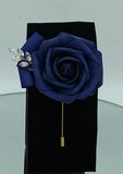 Navy Blue Bridal Party Bouquet Package Real Touch Roses Bouquet