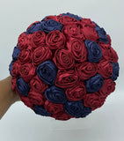 BM-003 ~ Royal Blue Satin Roses Budget Bouquet or DIY KIT