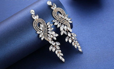 Luxury rhinestone Earrings (Silver & Gold) JS-011