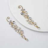 Marquise Bride Chandelier Dangle Luxury rhinestone Earrings (Silver or Gold) JS-042