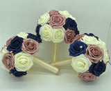 RE-051 ~Real touch Silk Roses Brooch Bouquet or DIY KIT