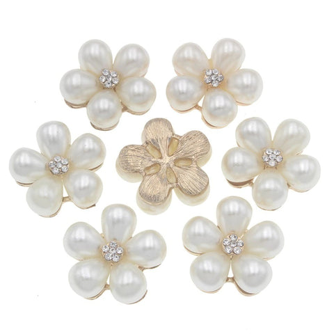 Flower Pearl Rhinestone Brooch BR-200