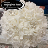 Flower Pearl Rhinestone Brooch BR-020
