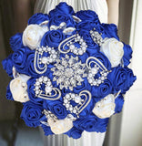 Hearts ~ Satin Rose Brooch Bouquet