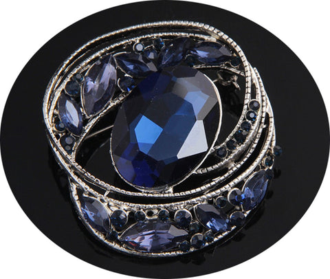 Rhinestone Blue Brooch BR-061