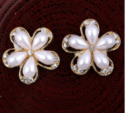 Brooch Rhinestone Flower Gold & Silver BR-901