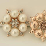 Flower Pearl Rhinestone Brooch BR-020
