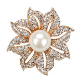 Brooch Gold and Silver Pin Rhinestone Crystal BR-986