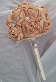 10pcs Satin Rose Brooch Bouquet PACK- 003