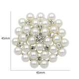 Brooch Floral Pearls Rhinestone Crystal BR-035