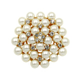 Pearls and Crystal Brooch Gold BR-101