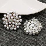 Brooch Floral Pearls Rhinestone Crystal BR-035