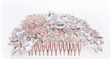 HP-003 l Rhinestone Brooch Hair Comb l Silverl Rose Gold l Gold