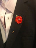 BT006 Handmade Mens Formal Wear Boutonniere, Lapel Pin, Satin rose Lapel Pin, Groom Boutonniere, Wedding, Flower Pin, Groom, Groomsmen, 20+ colors