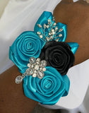 CO003 Customized Wrist Corsage l Satin Roses l Silver l Gold l Prom l Formal l Mothers l Grandmothers l Brooch Bouquet l Wedding Flowers