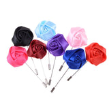 BT008 Mens Formal wear Boutonniere, Satin rose Lapel Pin l Groom Boutonniere l Wedding l Groomsmen l Gold l Silver