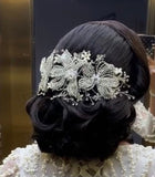 HP-0015 l Large Crystal Rhinestone Flower Brooch Brooches SILVER l GOLD l Bridal l Bridesmaids l Hair l Sale!