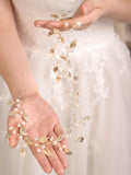 HP-0023 Vintage Leaves l Floral Bridal Headband l Bohemian Headpiece l Crystal Pearl l Hair Vine l Flower Halo l Wedding Accessories l Quincenara