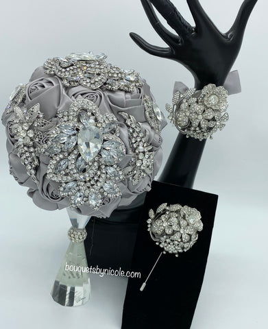 LISA ~ Luxury Brooch Bouquet Silver or Gold